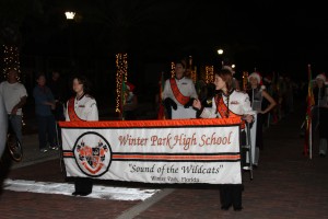 Winter Park High School Band Marches in Baldwin Park Parade